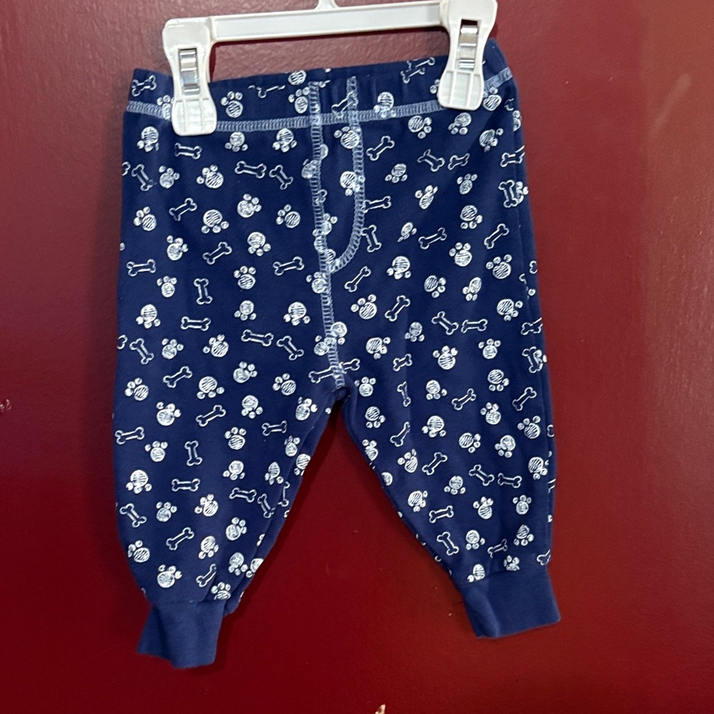 Blue Baby Pants with White Pattern